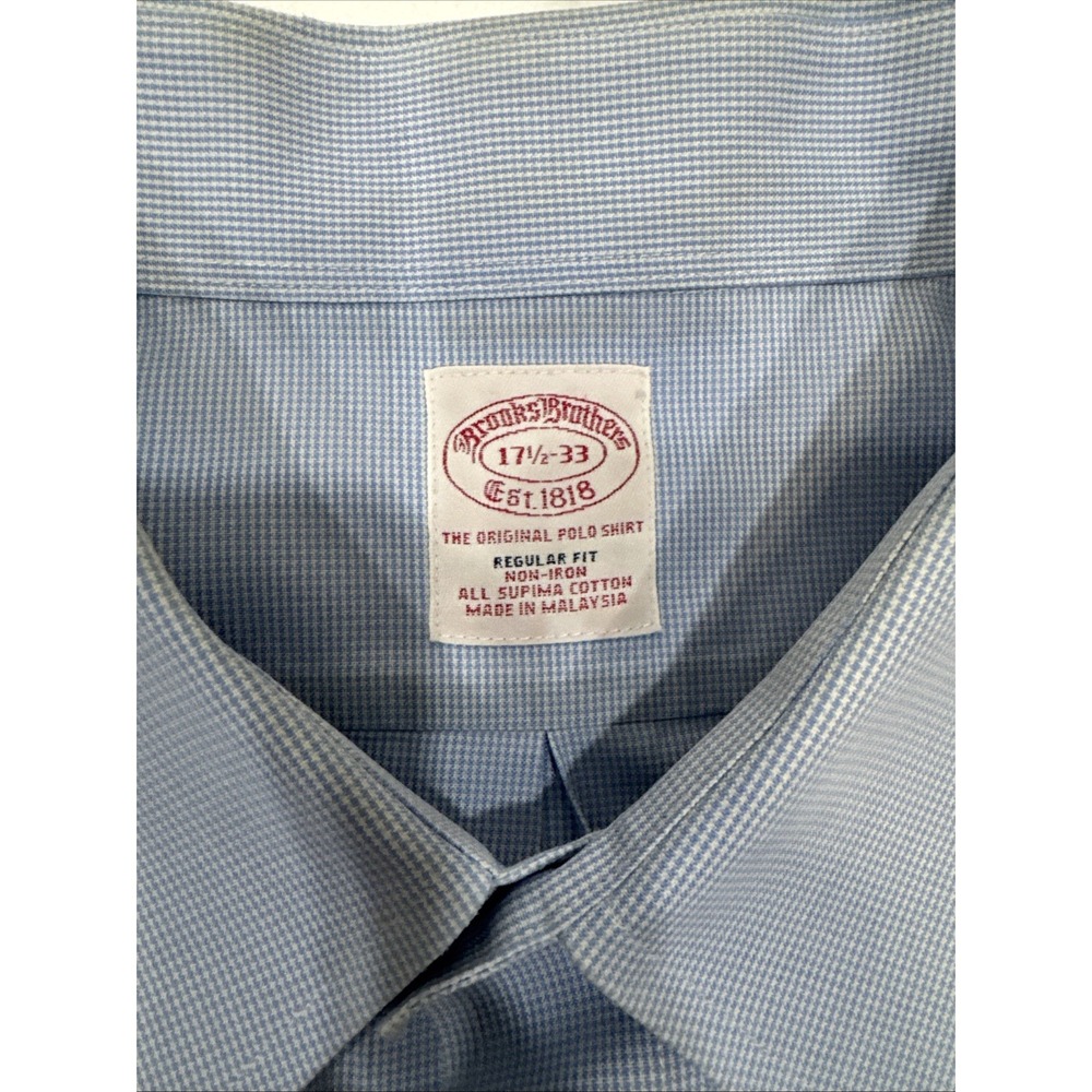 Brooks Brothers Est 1818 ‎ Button-Down Shirt 17 1/2-33 Blue And White